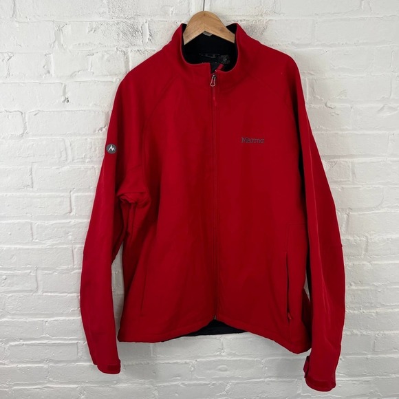 Marmot Men's Classic Fit Full Zip Jackets Long Sleeve Solid Red Size XXL - Picture 1 of 5
